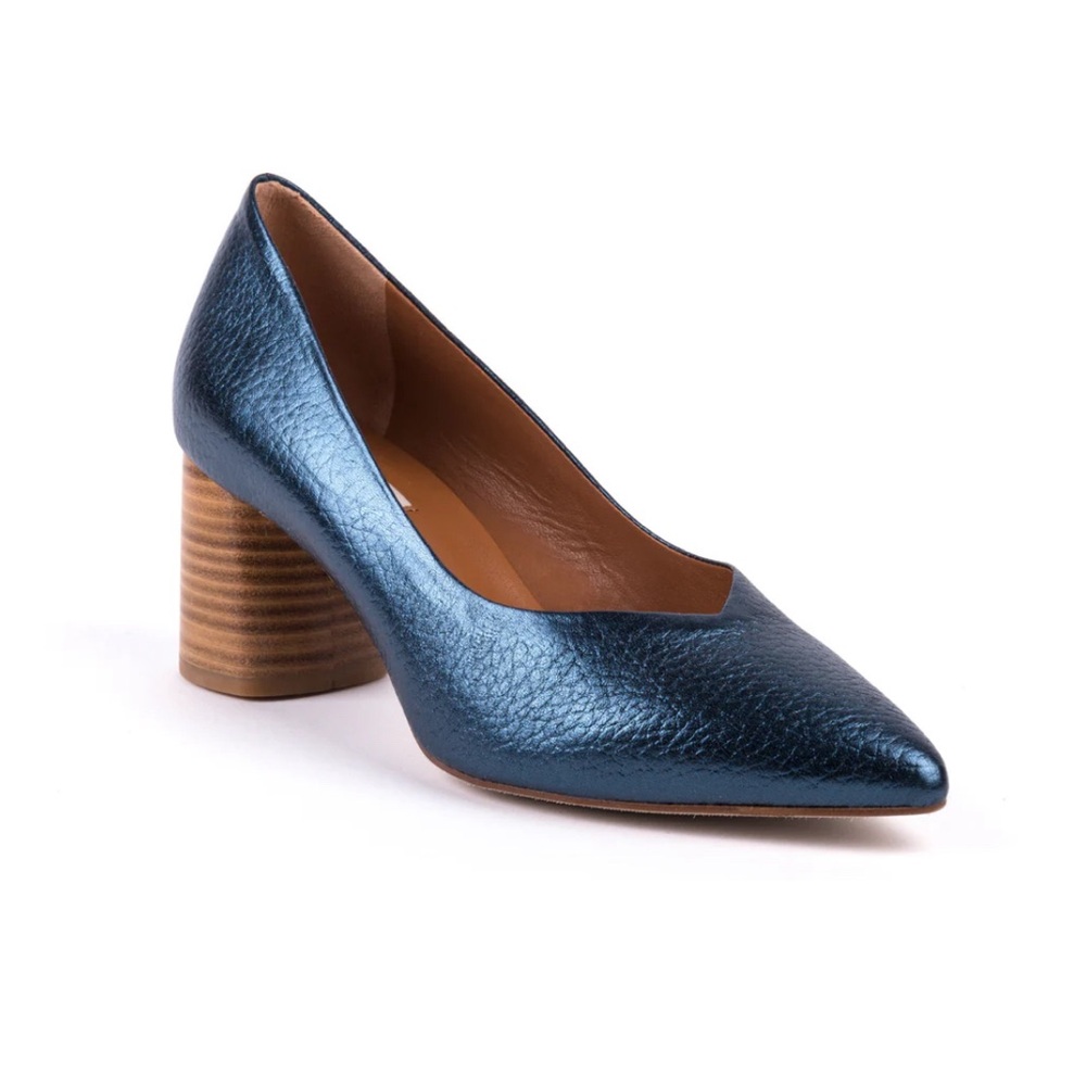 Zilian metallic navy shoes